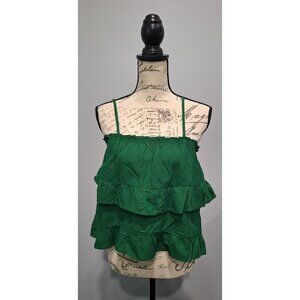 NWT HT360 Collective Green Ruffled Spaghetti Strap Camisole/Size S